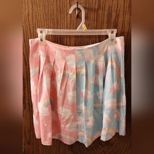 [Price is Firm] Romwe skirt with clouds and rainbows size L